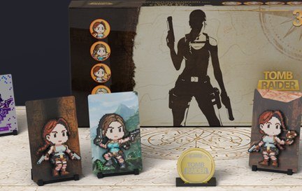 The premium numbered collector box with figures and coin in front